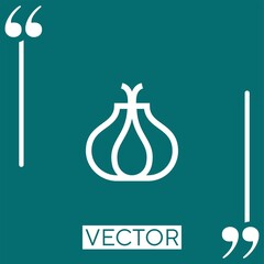 Poster - garlic vector icon Linear icon. Editable stroked line