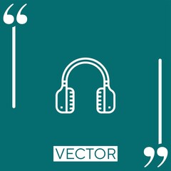 Poster - headphone vector icon Linear icon. Editable stroked line