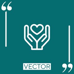 Poster - heart vector icon Linear icon. Editable stroked line