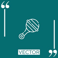 Poster - rattle vector icon Linear icon. Editable stroked line