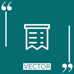 Poster - receipt vector icon Linear icon. Editable stroked line