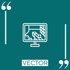 Poster - shooting game vector icon Linear icon. Editable stroked line