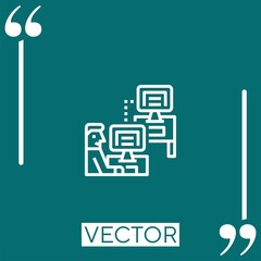 Poster - remote vector icon Linear icon. Editable stroked line