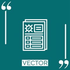 Poster - report vector icon Linear icon. Editable stroked line