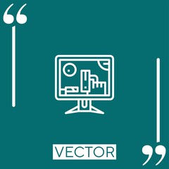 Poster - shooting game vector icon Linear icon. Editable stroked line