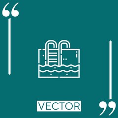 Poster - swimming pool vector icon Linear icon. Editable stroked line