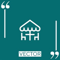 Poster - terrace vector icon Linear icon. Editable stroked line
