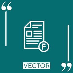 Poster - test vector icon Linear icon. Editable stroked line