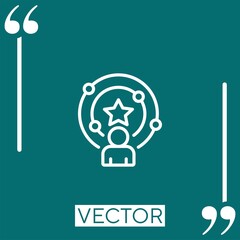 Poster - thinking vector icon Linear icon. Editable stroked line