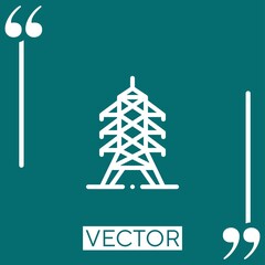 Poster - transmission tower vector icon Linear icon. Editable stroked line