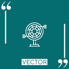 Poster - dart target vector icon Linear icon. Editable stroked line