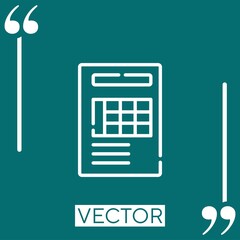 Poster - data vector icon Linear icon. Editable stroked line