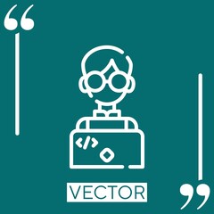 Poster - engineer vector icon Linear icon. Editable stroked line