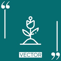 Poster - flower vector icon Linear icon. Editable stroked line