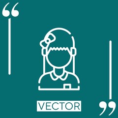Poster - girl vector icon Linear icon. Editable stroked line