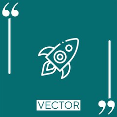 Poster - rocket vector icon Linear icon. Editable stroked line