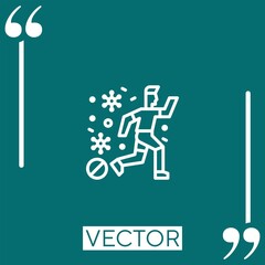 Poster - running vector icon Linear icon. Editable stroked line
