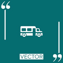Poster - school bus vector icon Linear icon. Editable stroked line