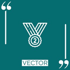 Poster - second prize vector icon Linear icon. Editable stroked line