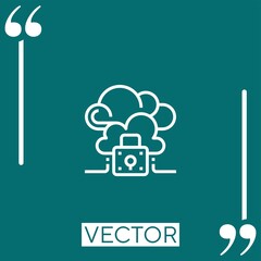 Poster - security vector icon Linear icon. Editable stroked line