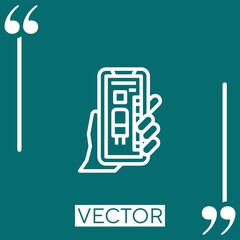 Poster - smartphone vector icon Linear icon. Editable stroked line