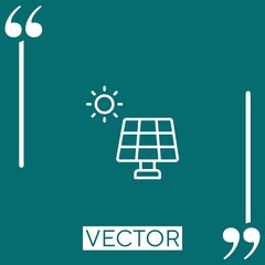 Poster - solar panel vector icon Linear icon. Editable stroked line