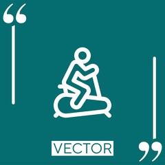 Poster - stationary bicycle vector icon Linear icon. Editable stroked line