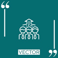 Poster - teamwork vector icon Linear icon. Editable stroked line