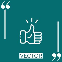 Poster - thumb up vector icon Linear icon. Editable stroked line