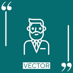 Poster - boss vector icon Linear icon. Editable stroked line
