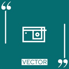 Poster - camera vector icon Linear icon. Editable stroked line