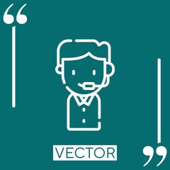 Poster - call center agent vector icon Linear icon. Editable stroked line