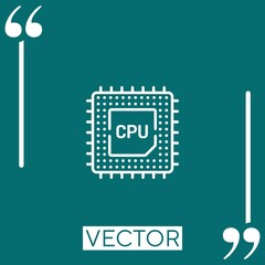 Poster - cpu vector icon Linear icon. Editable stroked line