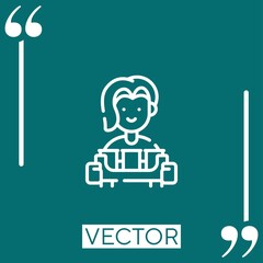 Poster - customer vector icon Linear icon. Editable stroked line