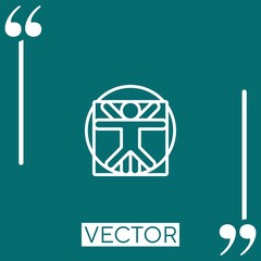 Poster - Leonardo Da Vinci vector icon Linear icon. Editable stroked line