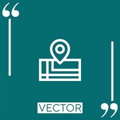 Poster - map vector icon Linear icon. Editable stroked line