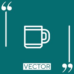 Poster - mug vector icon Linear icon. Editable stroked line