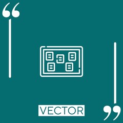 Poster - notes vector icon Linear icon. Editable stroked line