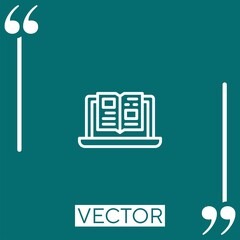 Poster - online learning vector icon Linear icon. Editable stroked line