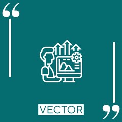 Poster - performance vector icon Linear icon. Editable stroked line
