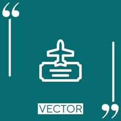 Poster - plane ticket vector icon Linear icon. Editable stroked line