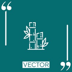 Poster - bamboo vector icon Linear icon. Editable stroked line