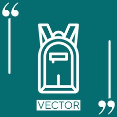 Poster - backpack vector icon Linear icon. Editable stroked line