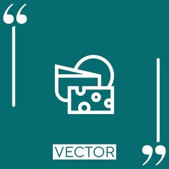 Poster - cheese vector icon Linear icon. Editable stroked line