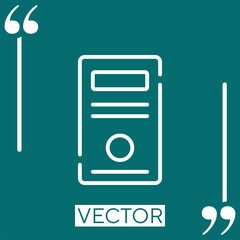 Poster - computer vector icon Linear icon. Editable stroked line