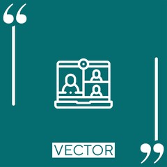 Poster - conference vector icon Linear icon. Editable stroked line