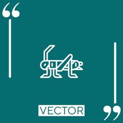 Poster - cricket vector icon Linear icon. Editable stroked line