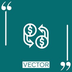 Poster - currency exchange vector icon Linear icon. Editable stroked line