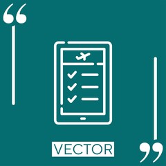 Poster - list vector icon Linear icon. Editable stroked line