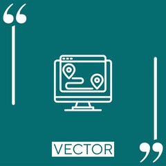 Poster - location vector icon Linear icon. Editable stroked line